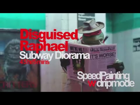 My NECA Disguised Raphael Subway Diorama | Speedpainting with dripmode
