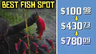 Red Dead Online - THE BEST FISHING SPOTS! Make $100 in One Trip!