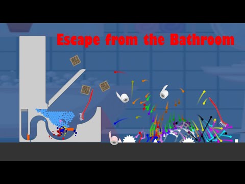 marble race :  Escape from the Bathroom - Survival Marble Race in Algodoo