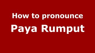 How to pronounce Paya Rumput