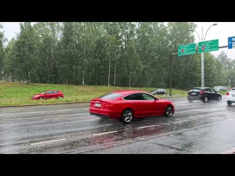 Summer In Helsinki Finland 2024 Rainy Driving Road - City Ambient - Insta360 Ace Pro Video 4K60fps