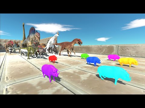 Race to eat Neon Alien Pigs - Animal Revolt Battle Simulator