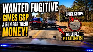 Wanted Fugitive Gives GSP a Run for Their Money | Spike Strips & Multiple PIT Attempts!