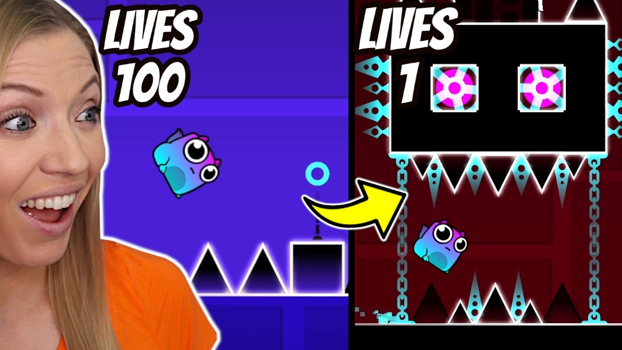 Geometry Dash 100 LIVES CHALLENGE!