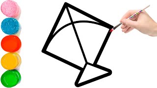 Kite Drawing | How to Draw Kite | Easy Step by Step | Drawing for Kids