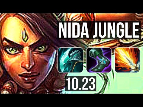 NIDALEE vs KHA'ZIX (JUNGLE) | 6 solo kills, 500+ games, 1.0M mastery, 16/4/8 | KR Diamond | v10.23
