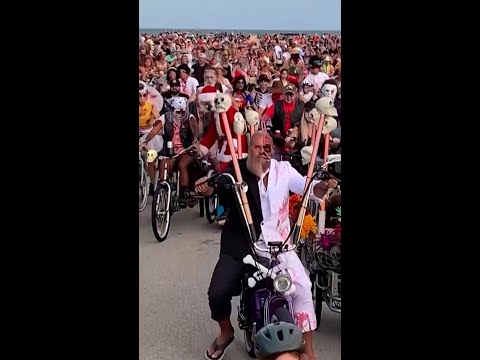 Thousands joined Key West's annual Zombie Bike Ride