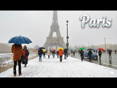 "Paris snowfall 4K"❄️ | Paris: A Winter Dream 4K UHD 60fps