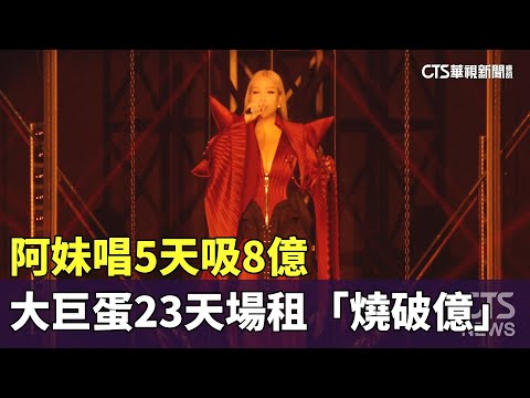 阿妹唱5天吸8億　大巨蛋23天場租驚人「燒破億」