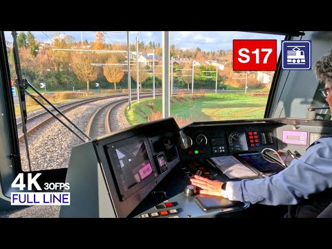 🇨🇭 Führerstandsmitfahrt S-Bahn Zürich (S17) Driver's POV  | Wohlen AG - Dietikon [4K]