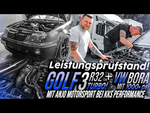 Leistungsprüfstand | Golf 3 R32Turbo 4 motion + VW Bora mit 1100+ PS bei KKS Performance!