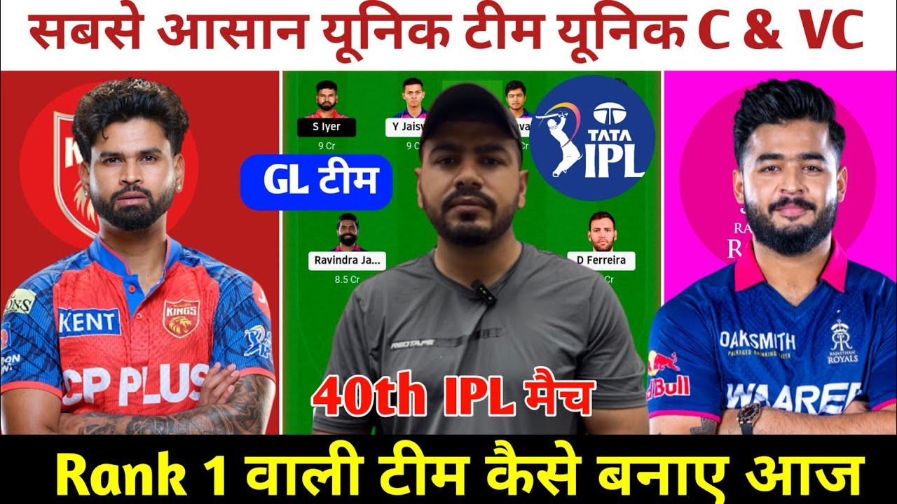 PBKS vs RR Today Match Prediction ! Punjab Kings vs Rajasthan Royals Dream11 Team ! PBKS vs RR ! IPL