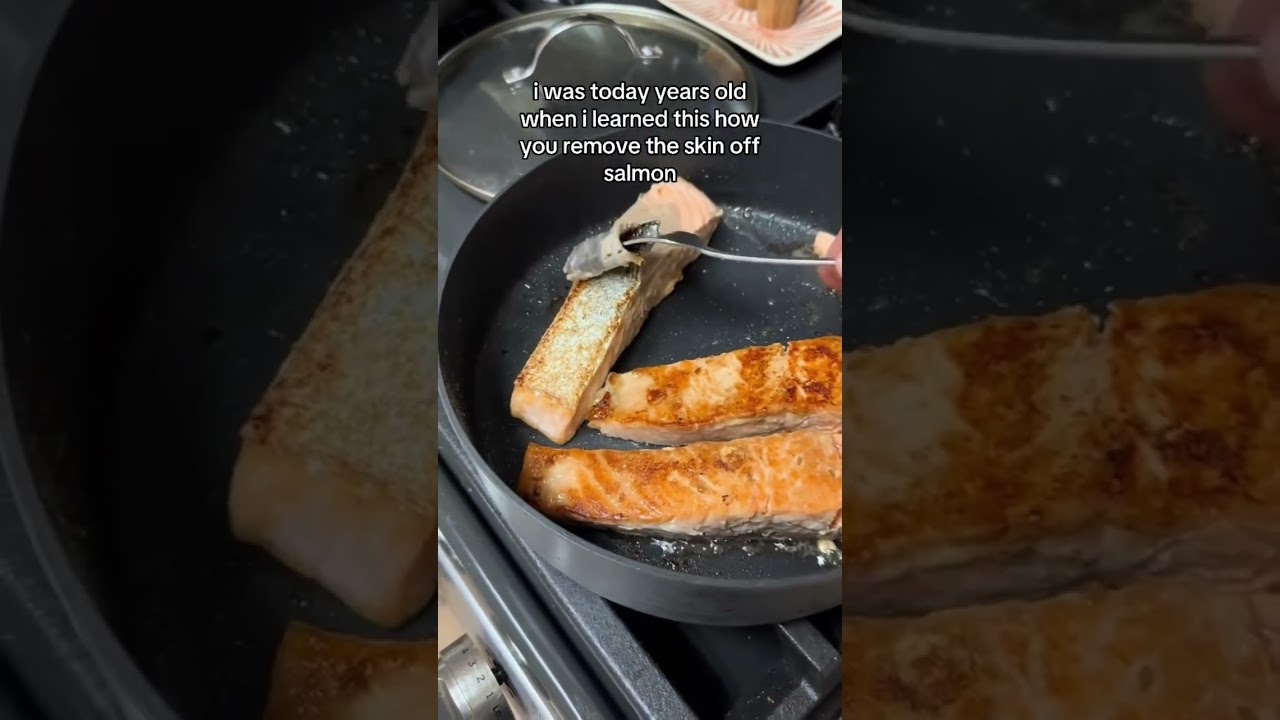 i was today years old when i learned this how you remove the skin off salmon