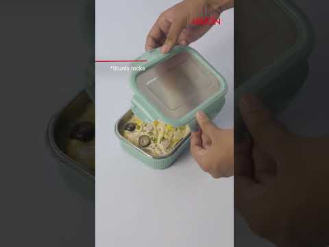 MILTON Cool Touch Rectangular 400 Stainless Steel Container, 380 ml, Blue