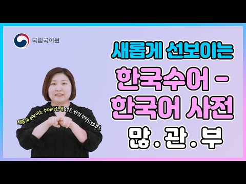 「한국수어사전」의 한국수어 표현
