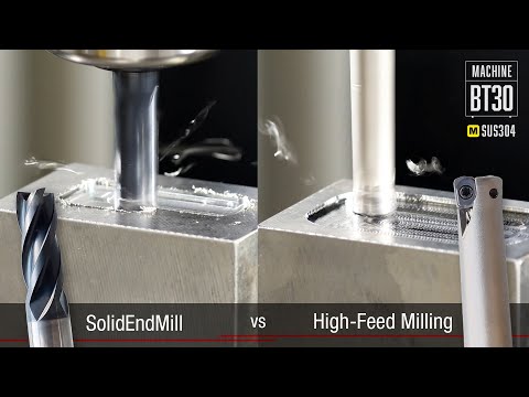 Really? This much difference? High-Feed Tool vs. Solid End Mill of SUS Machining! #cnc #machine