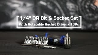 Rotatable Bit & Socket Ratchet Driver Set - video thumbnail 2