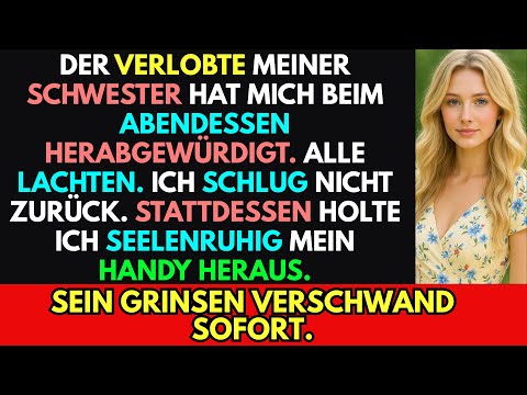 Der Verlobte meiner Schwester hat mich beim Abendessen herabgewürdigt. Alle haben gelacht.Ich nicht…