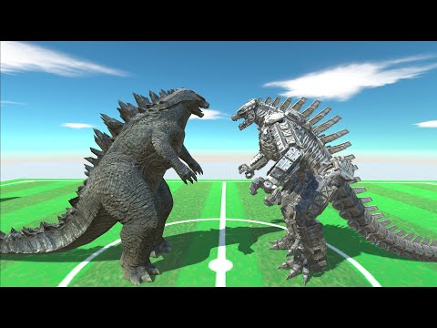 GODZILLA 2014 VS MECHAGODZILLA 2021 AT THE FOOT BALL ARENA - Animal Revolt Battle Simulator