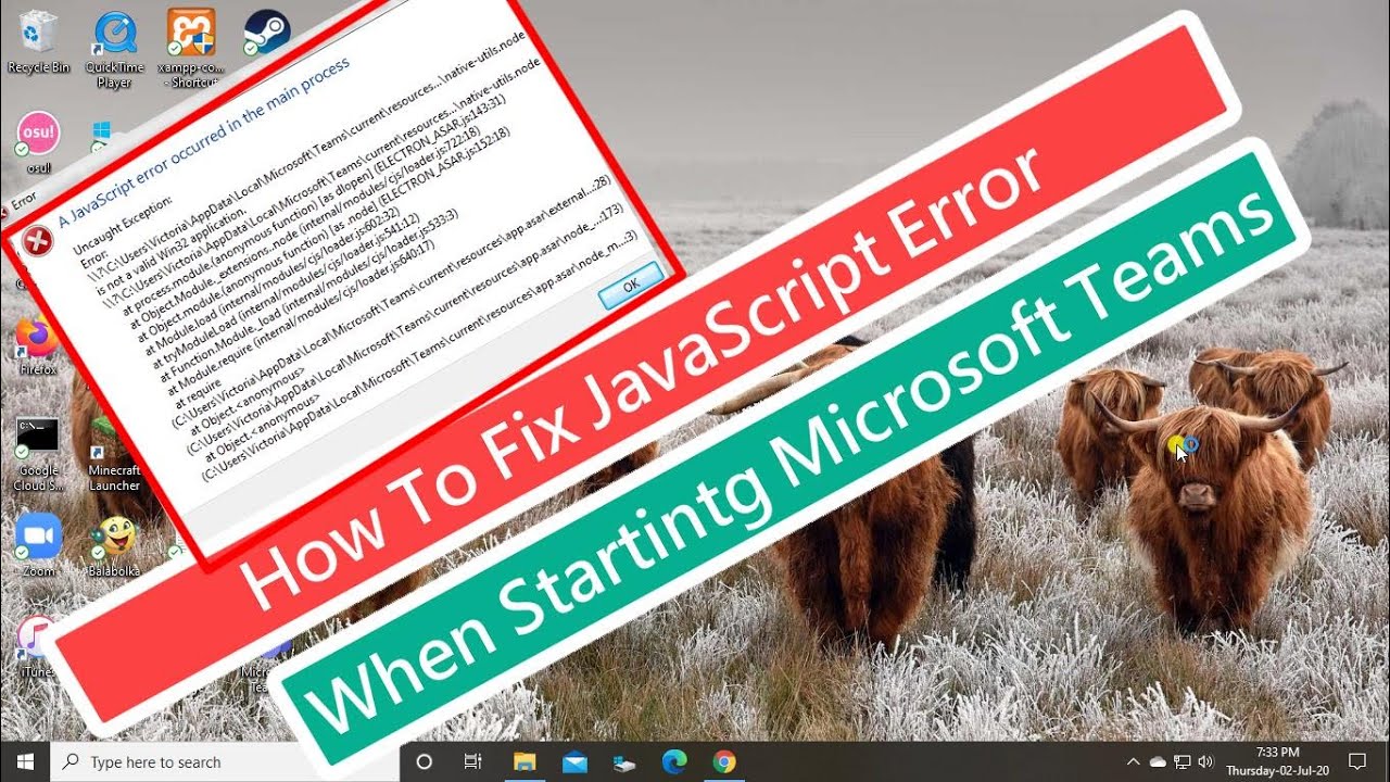 How To Fix JavaScript Error when Starting Microsoft Teams