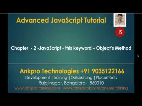 Advanced JavaScript Chapter 2 JavaScript this keyword Object s Method