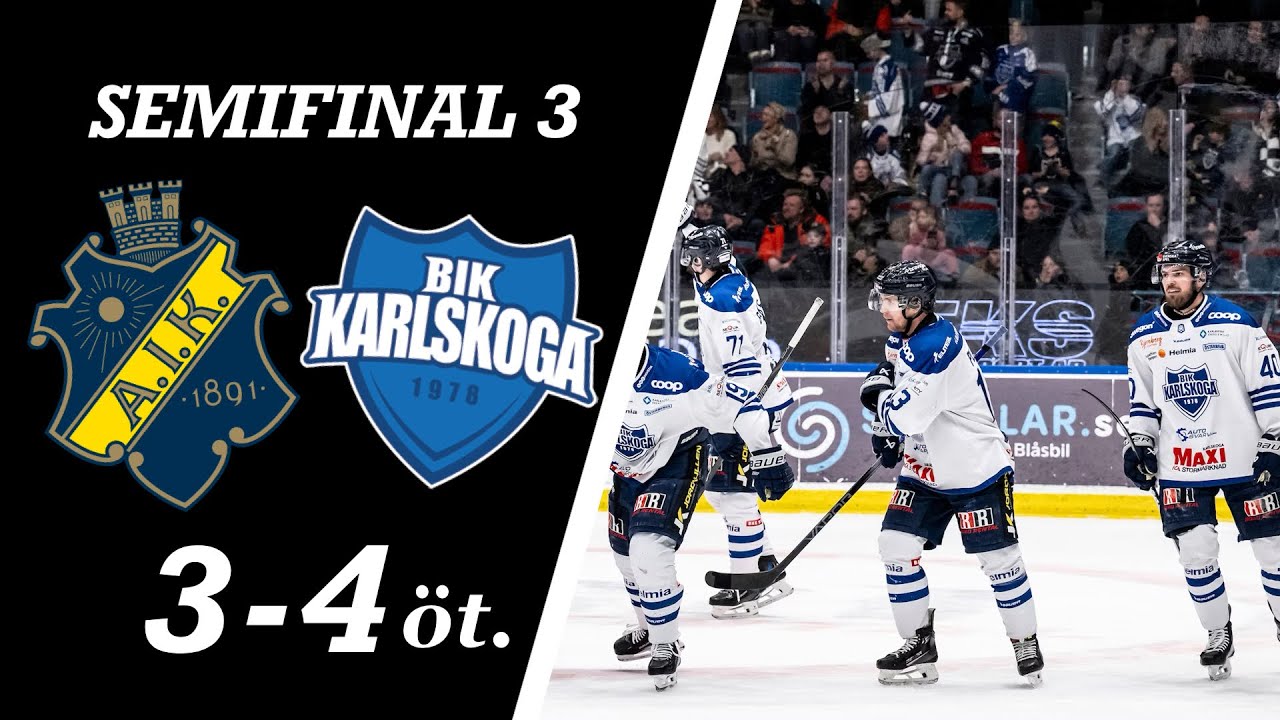 AIK - BIK Karlskoga | Höjdpunkter | Semifinal 3 av 7 | Hockeyallsvenskans Slutspel 2024/25