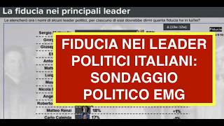 FIDUCIA NEI LEADER POLITICI ITALIANI: SONDAGGIO POLITICO EMG