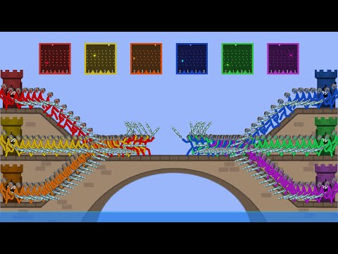 Battle Stickman 3v3 Bridge Clash ~ Medieval Battle Fight