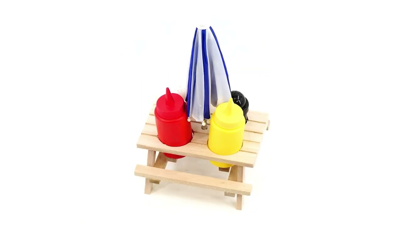 Picnic Table Parasol Pub Cruet Condiment Set