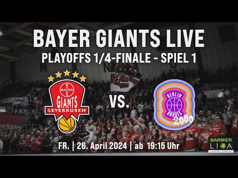 RE-LIVE | BAYER GIANTS Leverkusen vs. Berlin Braves 2000 | PO 1/4-Finale Spiel 1 | ProB Nord 2023/24