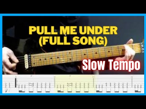 How to play Pull Me Under slow tempo guitar lesson
