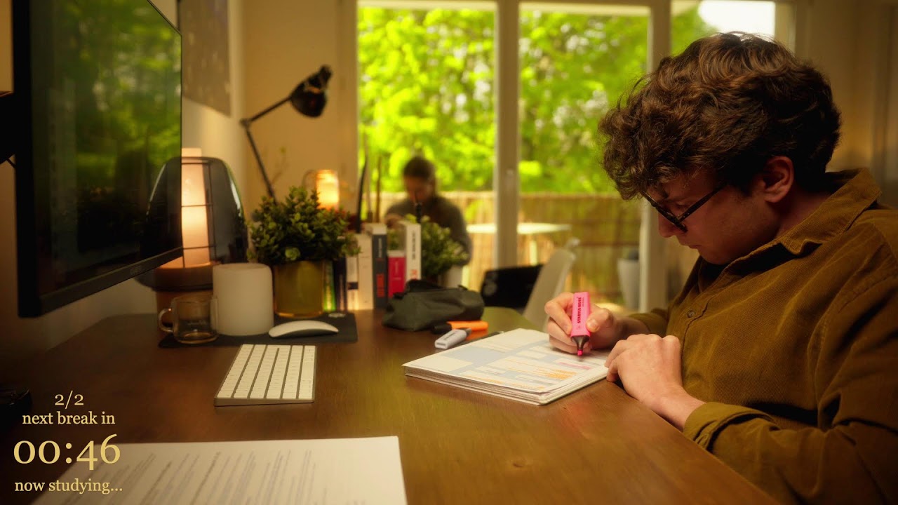 4-HOUR | Study With Me | One break, No music, Deep work