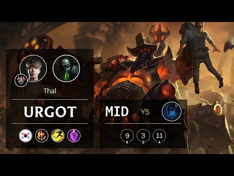 Urgot Mid vs Nocturne - KR Challenger Patch 9.21