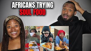 Black American Couple Reacts "AFRICANS TRYING BLACK AMERICAN SOUL FOOD FOR THE FIRST TIME"