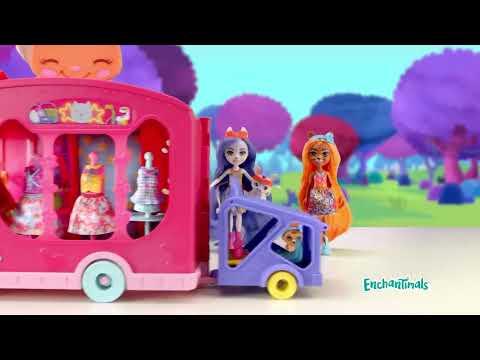 Enchantimals Glam &amp; Party - Mados sunkvežimio žaidimų rinkinys video