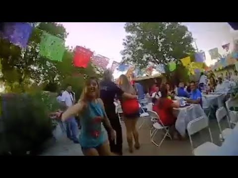 Police Officers Join In Party