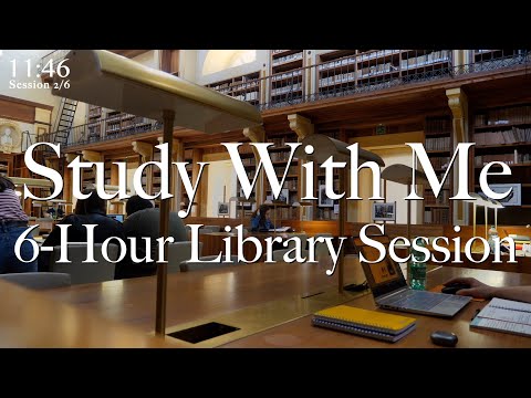 6-Hour Live Study With Me At The Library [Background Noise] - Study With Antonio, 50-10 Pomodoro