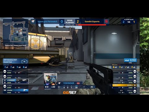 YEKINDAR FAMAS ACE! - VIRTUS PRO vs GAMBIT PRO - IEM KATOWICE GRAND FINAL 2021 - CSGOCLIPS