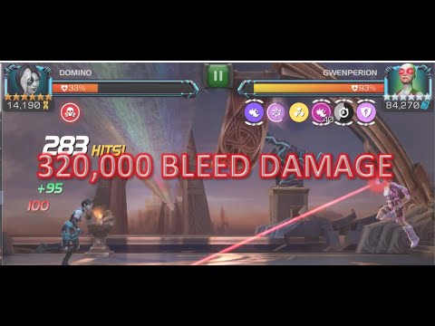 320K BLEED DAMAGE! Domino VS Act 7.1.3 Gwenperion Boss | Marvel: Contest of Champions