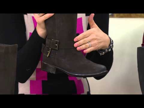 Clarks Leather Tall Shaft Boots w/ Buckle Detail - Plaza Steer with Jane Treacy