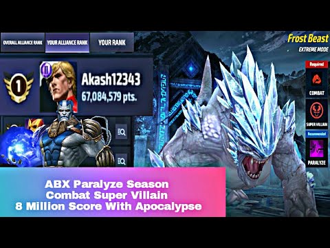 8 Million Score with Apocalypse On ABX Paralyze Combat Super Villain - Marvel Future Fight