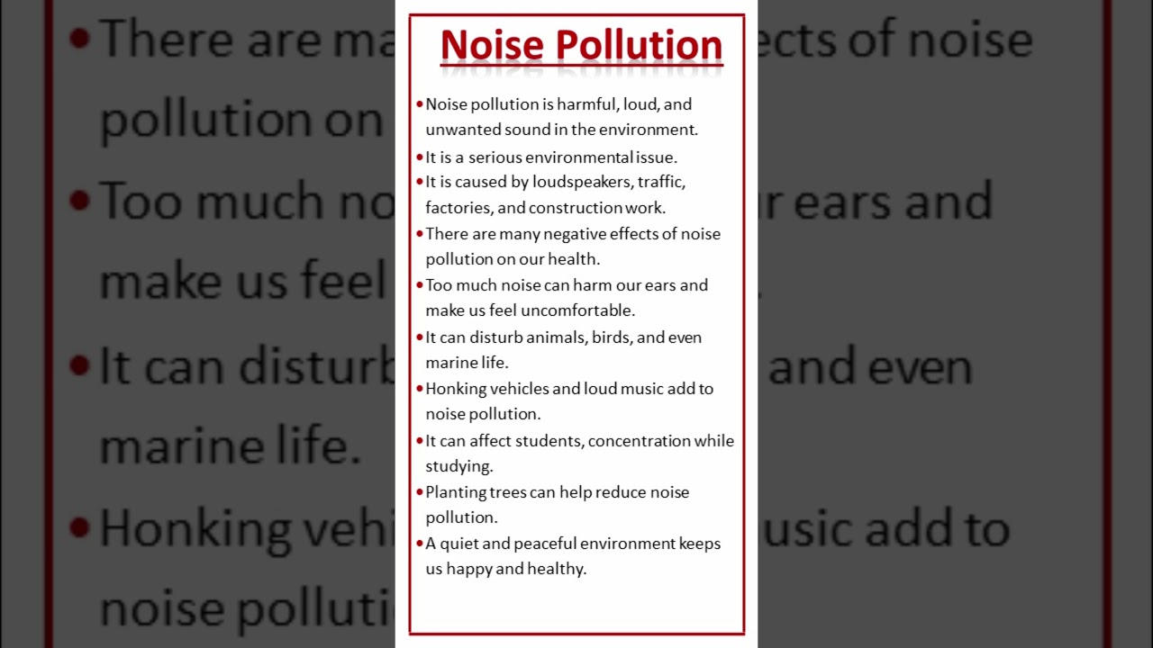Essay on Noise Pollution #shorts #youtubeshorts #pollution #noisepollution #learnenglish #noise #yt