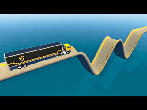 Cars vs Wave Bridge - BeamNG Drive - Golden Host