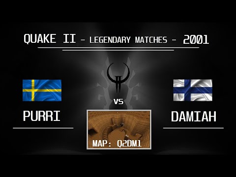 QUAKE 2 | PURRI vs Damiah | 2001 | friendly match on q2dm1 (The Edge)