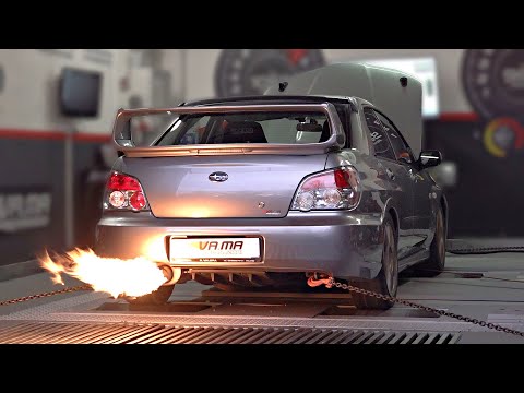 500+HP '07 Subaru Impreza STi feat. SCREAMER PIPE on the DYNO | EJ25 Sound, Flames & Turbo Noises!
