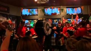 Nassau County Firefighters Pipes & Drums visits Byrnes Irish Pub, Brunswick, ME