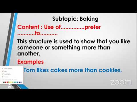 P6 English Online Lesson On Baking  By Otim Solomon