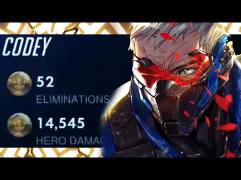 CODEY INSANE CARRY SOLDIER 76! 52 ELIMS! [ OVERWATCH SEASON 18 TOP 500 ]