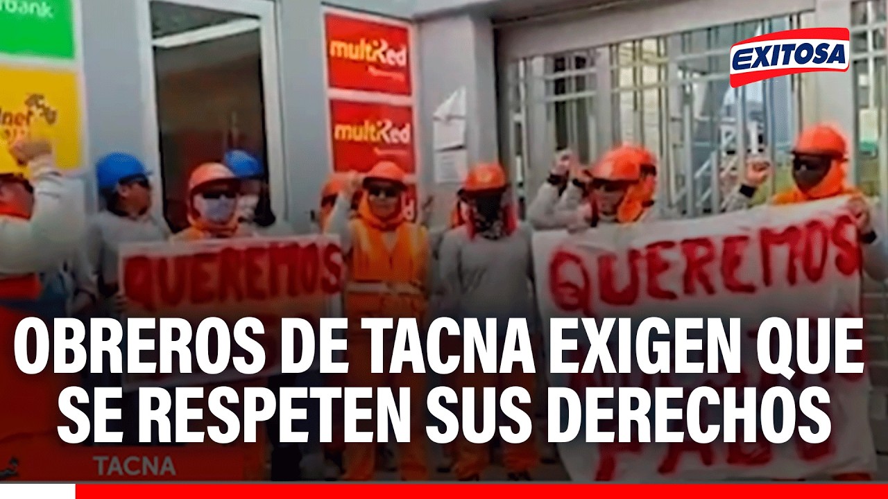 🔴🔵Obreros de construcción en Tacna salieron a marchar denunciando vulneración a sus derechos