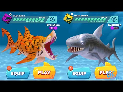 SHAR-KHAN vs TIGER SHARK in Hungry Shark Evolution